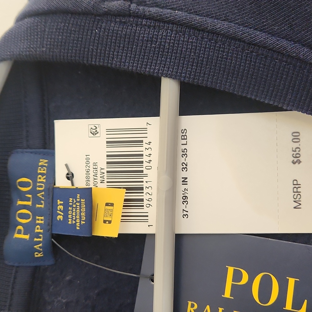 Ralph Lauren Iconic Polo Bear Fleece  Sweatshirt Navy 3T - Picture 4 of 5